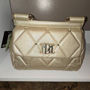 Badgley Mischka stunning gold metallic. Large gold quilted diamonds